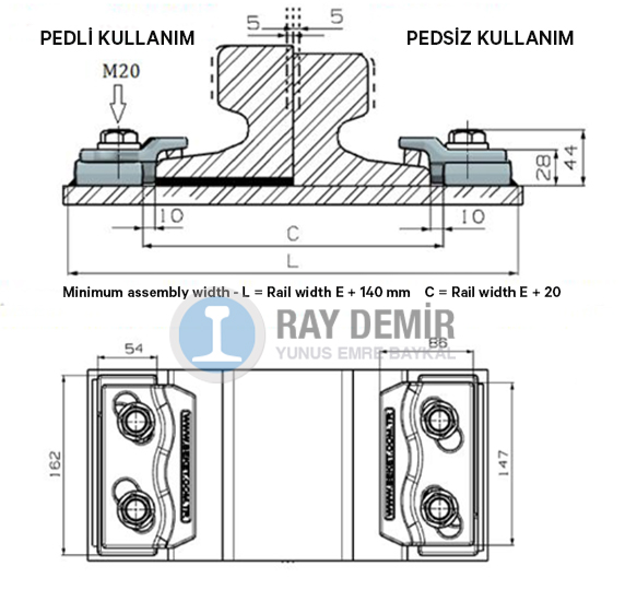 150 kaynaklı tip ray kraposu